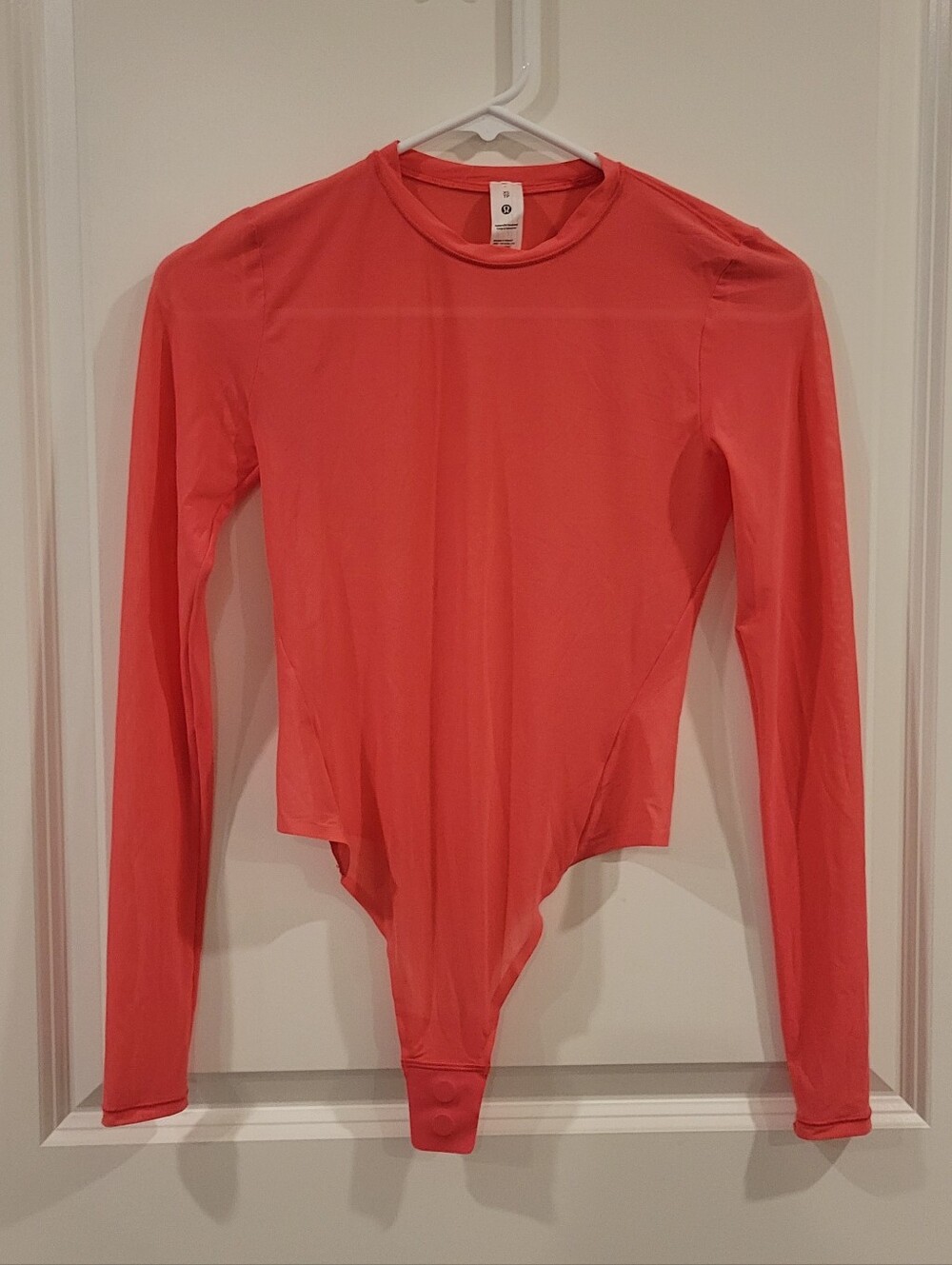 Lululemon Wundermost Nulu Mesh Long-Sleeve Crewneck BodysuitGlaze Pink XS